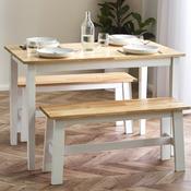Linwood White and Natural 114cm Small Rectangular Dining Table image