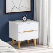 Alicia 2 Drawer Bedside Table 45cm - White image