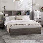 Bali Bookcase Headboard Lift-Up Ottoman Storage Bed Frame image