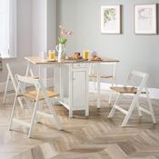 Savoy 4 Seater Dining Set - White/Natural Table and Chairs image