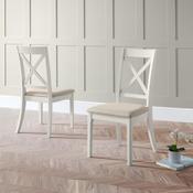 Provence Set of 2 Dining Chairs - Grey With Ivory Seat Pad image