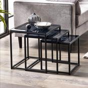 Chicago Nest of 3 Tables Smoked Glass image