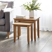 Mallory Oak Nesting Tables - Space Saving Living Room Set image