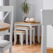 Davenport Elephant Grey/Oak Nesting Tables - Space Saving Living Room Set image