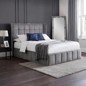Gatsby Fabric Lift-Up Ottoman Storage Grey Bed Frame image