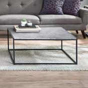 Staten 90cm Concrete/Black Coffee Table - Living Room Table image