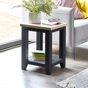 Bordeaux 44cm Dark Grey &amp; Oak Side Table - Living Room Accent Table image