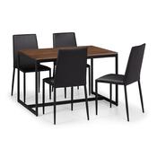 Tribeca Dining Set - Walnut Table and 4 Black Jazz Chairs image