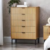 Sia 5 Drawer Chest of Drawers 72cm - Beige image
