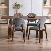 Artemis 4 Seater Dining Set - Walnut veneerUpholstery (seat) , Table and Chairs image