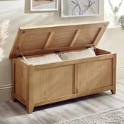Mallory 105cm Oak Storage Bench - Hallway Seating Storage