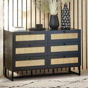 Padstow 6 Drawer Chest of Drawers 120cm - Black image