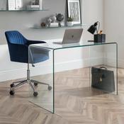 Amalfi Velvet Desk and Office Chair Set - Clear Home Office Bundle