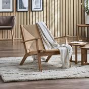 Icaria Oak Wood Accent Chair - 70cm Living Room Chair image