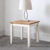 Coxmoor 50cm White/Oak Side Table - Living Room Accent Table image