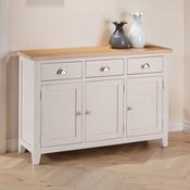 Richmond 128cm Elephant Grey/ Euro Oak Sideboard - Dining Room Storage image