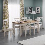 Davenport Dining Set - Ivory and Oak Extending Table and 6 Ivory Davenport Chairs image