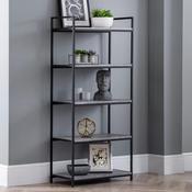 Staten 140cm Concrete/Black Bookcase - Living Room Shelving image