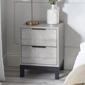 Bali 2 Drawer Bedside Table 45cm - Grey Oak image