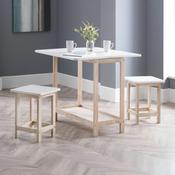 Bergen 2 Seater Dining Set - White/Natural Table and Chairs image