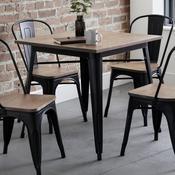 Grafton 80cm Mocha Elm/Black Dining Table - 4 Seater Kitchen Table image