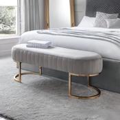 Harrogate 118cm Grey Velvet Bench