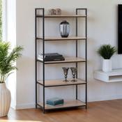 Tribeca 140cm Black/Sonoma Oak Bookcase - Living Room Shelving image