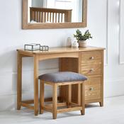 Mallory Single Dressing Table and Stool 107cm - Oak image
