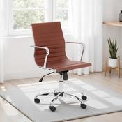 Gio Faux Leather Adjustable Gaming Office Chair - Brown &amp; Chrome image