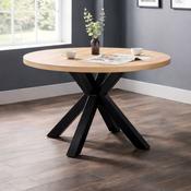 Berwick 120cm Oak &amp; Black Dining Table - 4 Seater Kitchen Table image