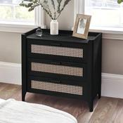 Sydney 3 Drawer Chest of Drawers 80cm - Black image