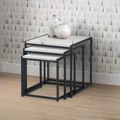 Tribeca Black/White Marble Nesting Tables - Space Saving Living Room Set image