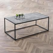 Staten 110cm Concrete/Black Coffee Table - Living Room Table image