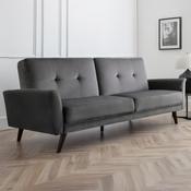 Monza 3 Seater Velvet Sofa Bed - Dark Grey Guest Bed Seating image