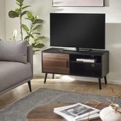 Trent 100cm Walnut and Black PVC Wrap TV Unit - Fits up to 43 inch TV image