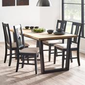 Hilton 180cm Black And Oak Dining Table - 6 Seater Kitchen Table image