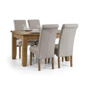 Astoria Extending Dining Table and 4 Rio Fabric Chairs image