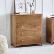 Mallory 4 Drawer Chest of Drawers 83cm - Oak image