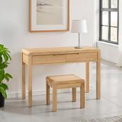Curve 2 Drawer Dressing Table &amp; Stool 110cm - Oak image