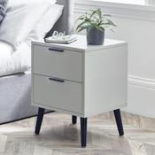 Alba 2 Drawer Bedside Table 45cm - Silk Grey image
