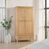 Cotswold 2 Door 1 Drawer Wardrobe 100cm - Natural Satin Lacquer image
