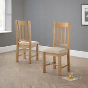 Hereford Set of 2 Dining Chairs - Oak/ Taupe image