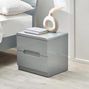 Manhattan 2 Drawer Bedside Table 45cm - Grey High Gloss image