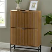 Sia Oak Effect 2 Door Shoe Storage Cabinet 71cm - Natural Oak Effect image