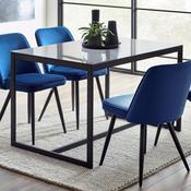 Chicago 120cm Smoked Glass/Black Dining Table - 4 Seater Kitchen Table image
