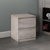 Jupiter 2 Drawer Bedside Table 45cm - Grey Oak image
