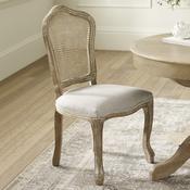 Camille Set of 2 Limed Oak Rattan Back Dining Chairs with French Style Legs image