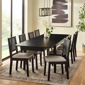 Knoxley 8 Seater Dining Set - Black Oak Veneer Table and Chairs image