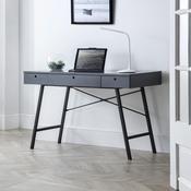 Trianon 116.5cm Metal Home Office Desk - Storage Drawers - Grey image