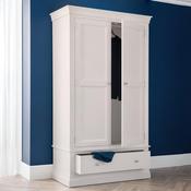 Clermont 2 Door 1 Drawer Wardrobe 110cm - Light Grey image
